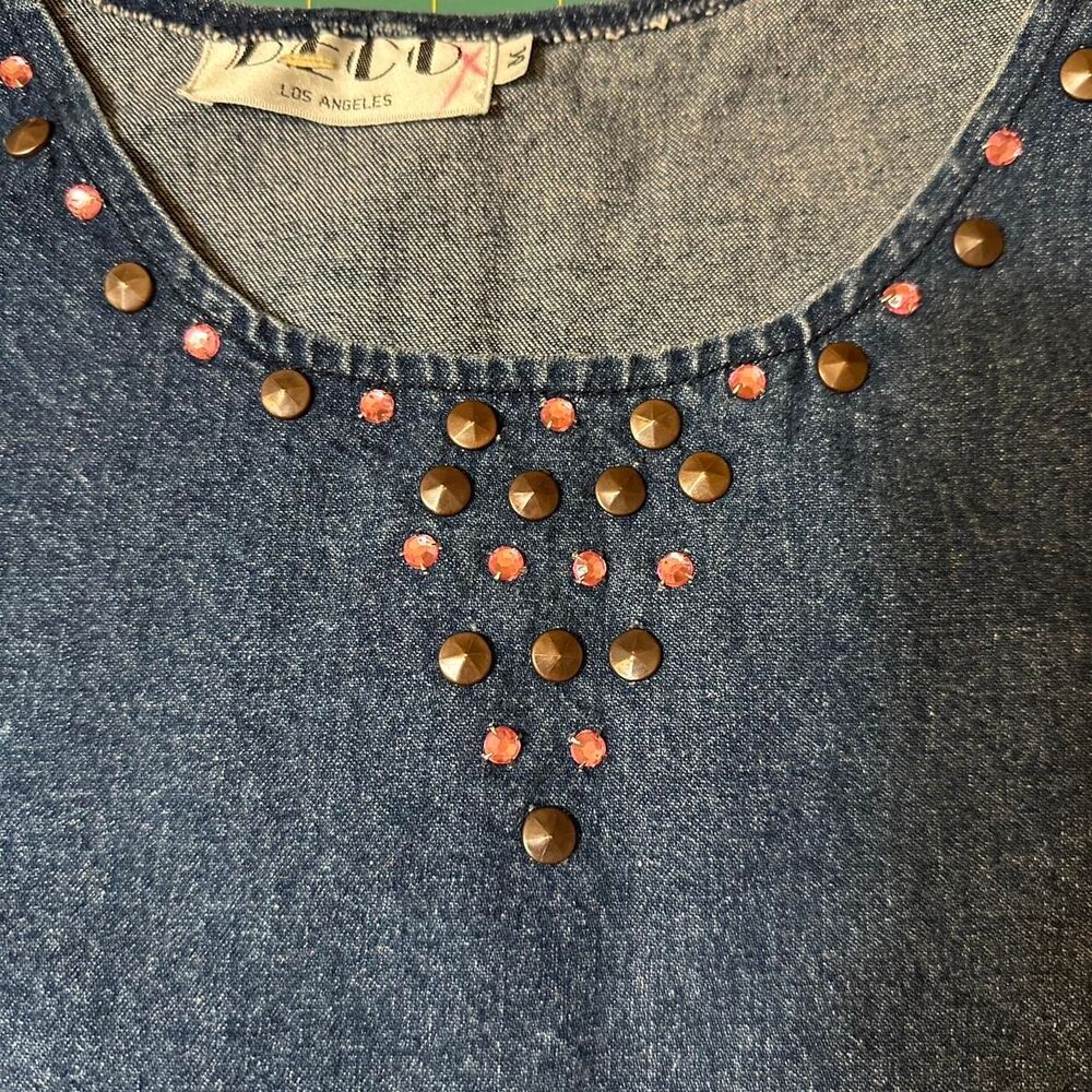 Vintage Studded Denim Tank Top - DECO LA - M - Picture 3 of 5